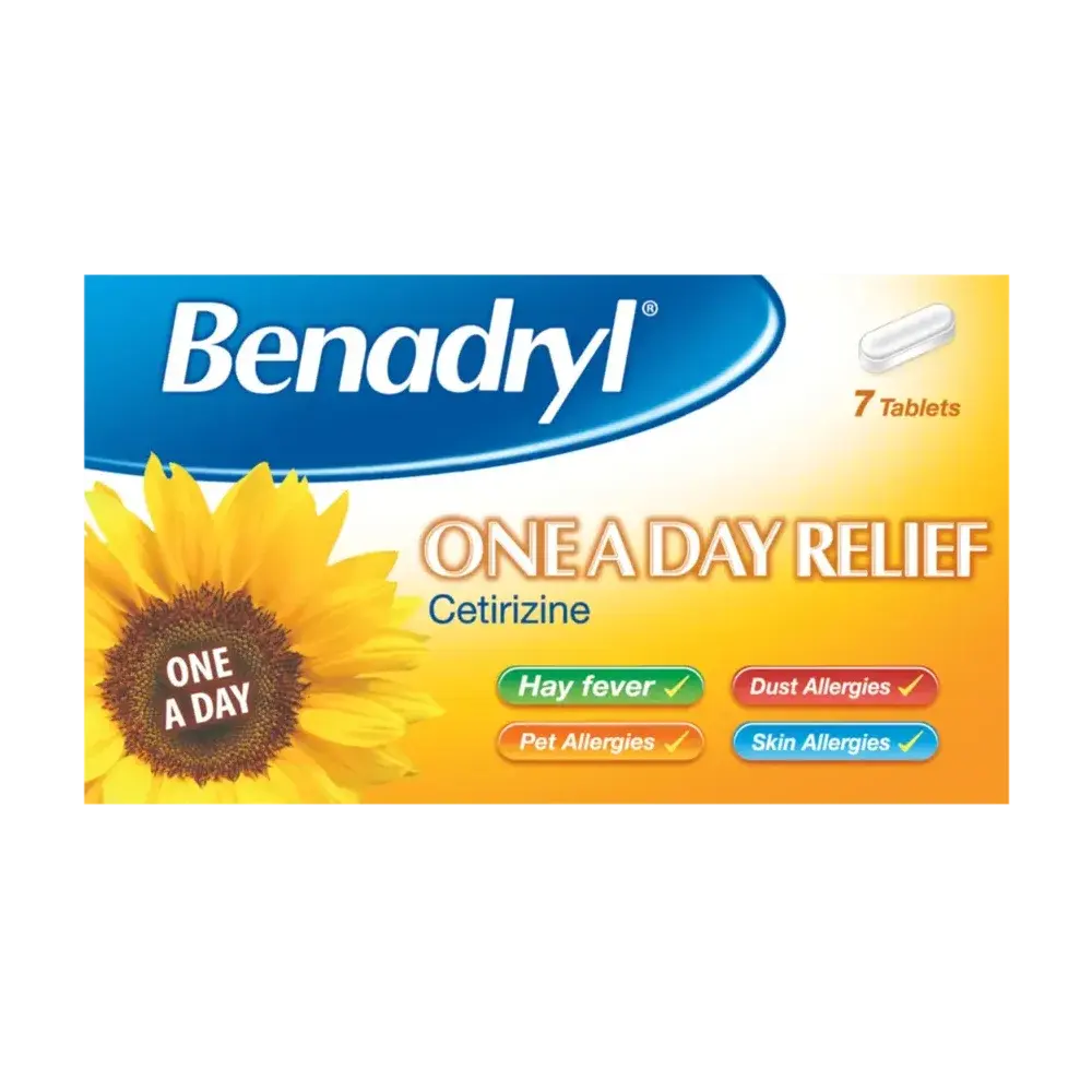 Benadryl One A Day Relief Cetirizine 7 Tablets