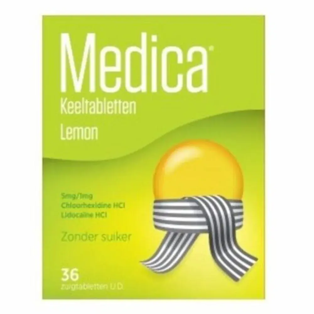 Medica Keeltabletten Lemon Sugar-Free 36 Tablets