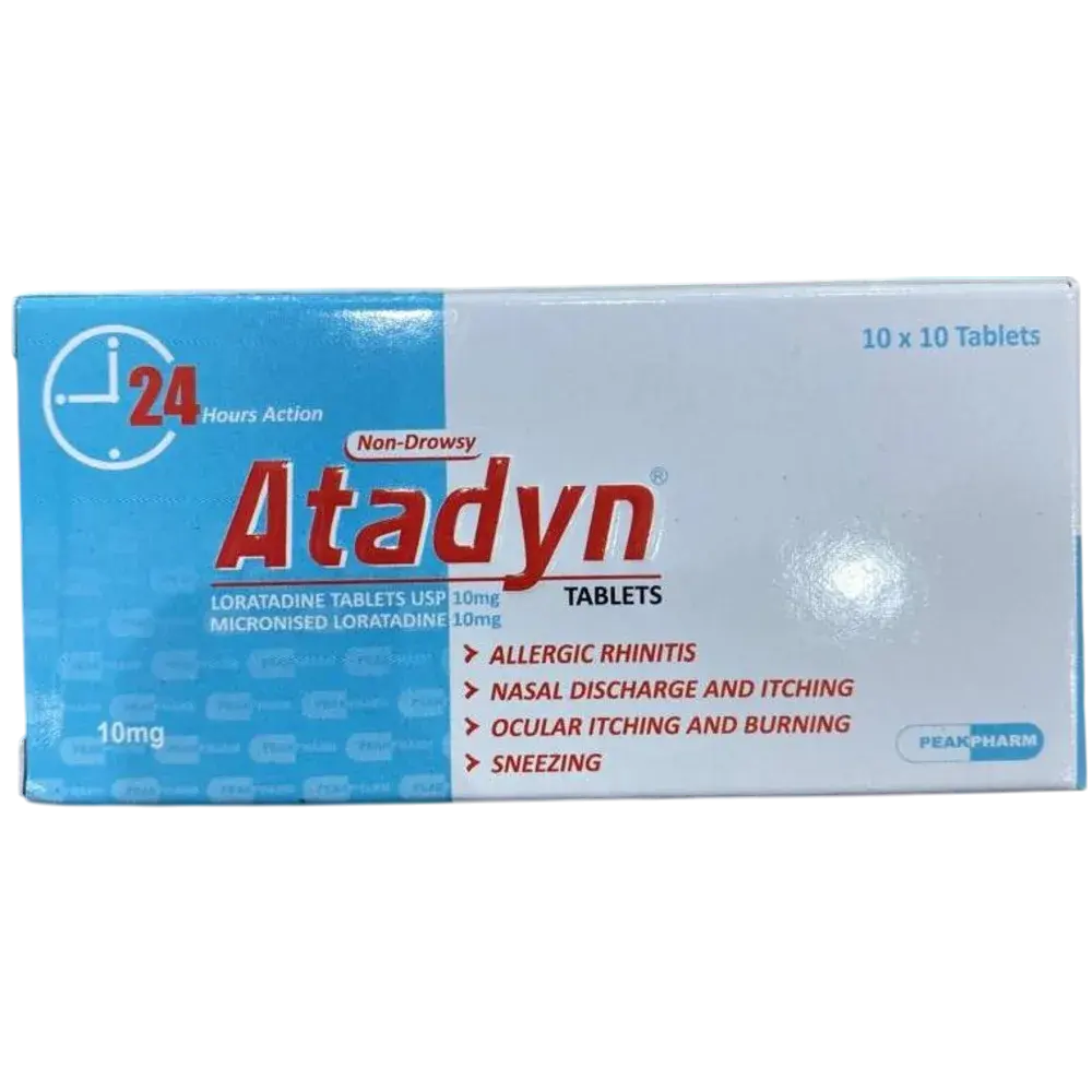 Atadyn Loratadine 10mg Non-Drowsy Allergy Relief (100 Tablets)