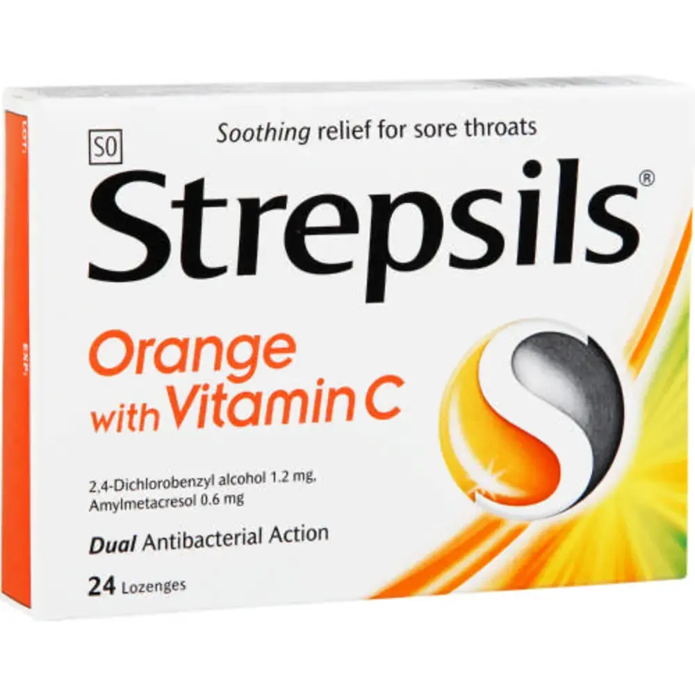 Strepsils Orange with Vitamin C - 24 Lozenges