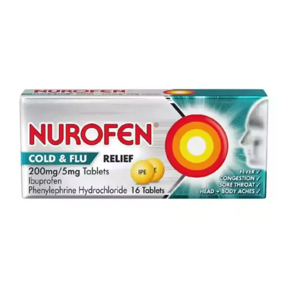 Nurofen Cold & Flu Relief 200mg/5mg 16 Tablets