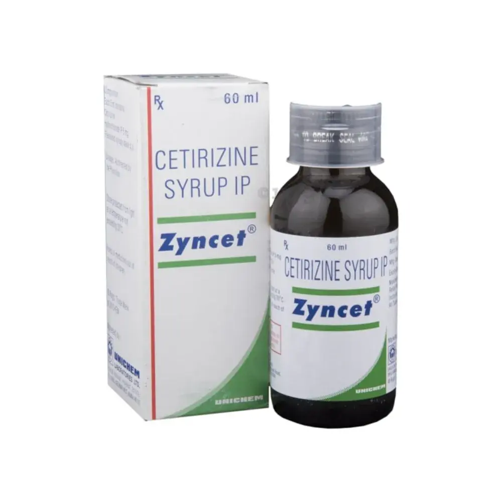 Zyncet Cetirizine Syrup IP 60ml Antihistamine