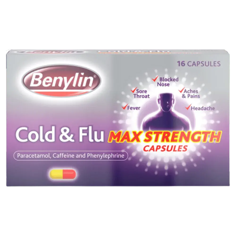 Benylin Cold & Flu Max Strength 16 Capsules