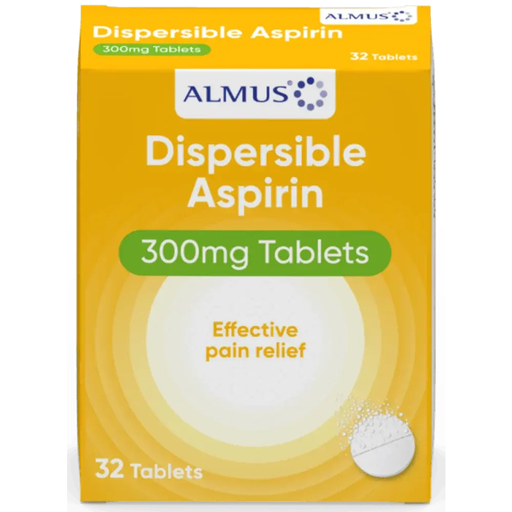 Almus Dispersible Aspirin 300mg, 32 Tablets