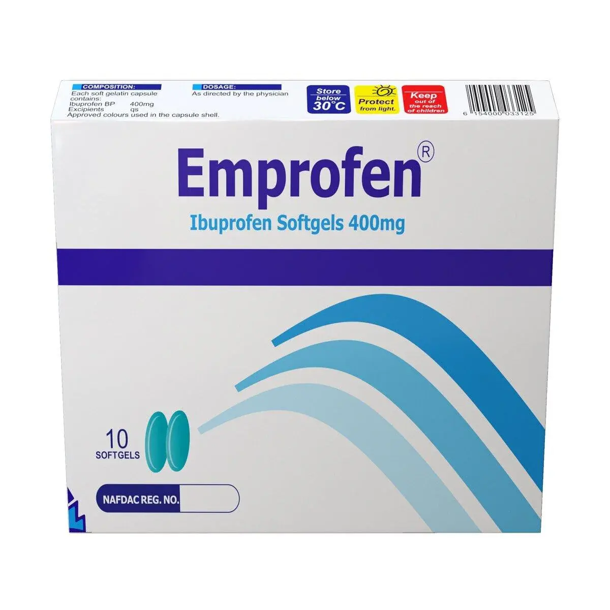 Emprofen Ibuprofen Softgels 400mg 10 Count