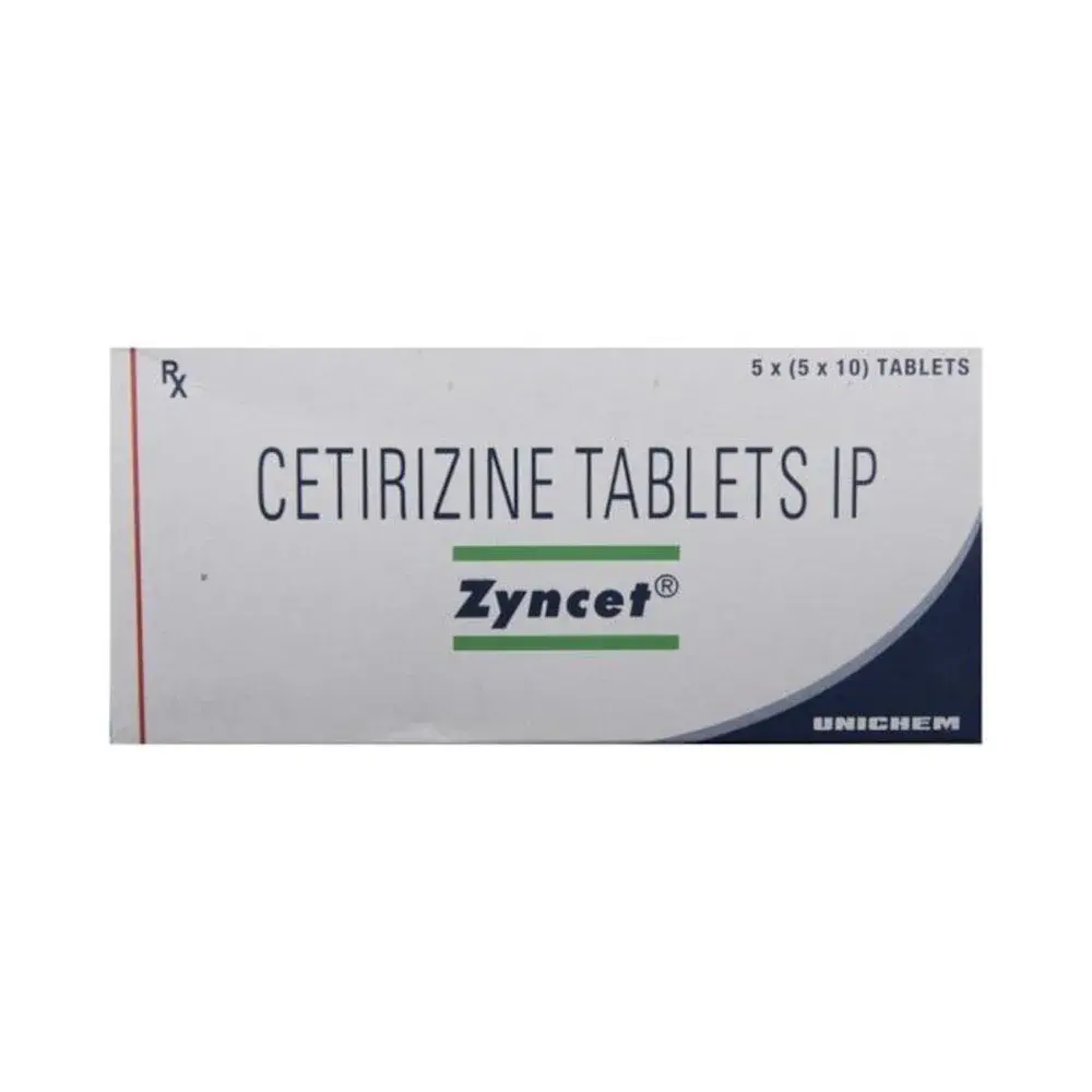Cetirizine Tablets IP 5x(5x10) Zyncet Antihistamine