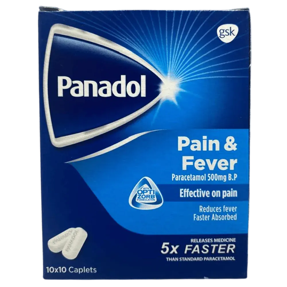 Panadol Pain & Fever 500mg Caplets 10x10 Pack