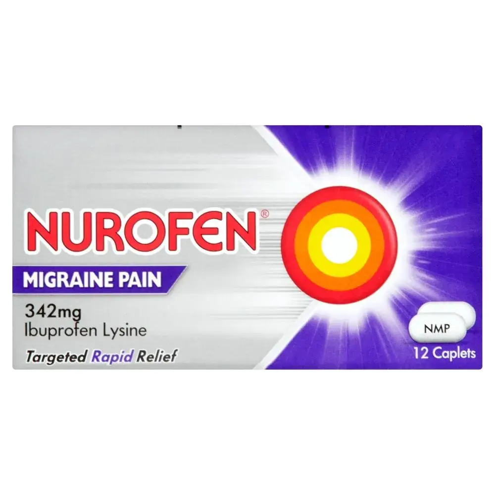 Nurofen Migraine Pain 342mg Ibuprofen Lysine 12 Caplets