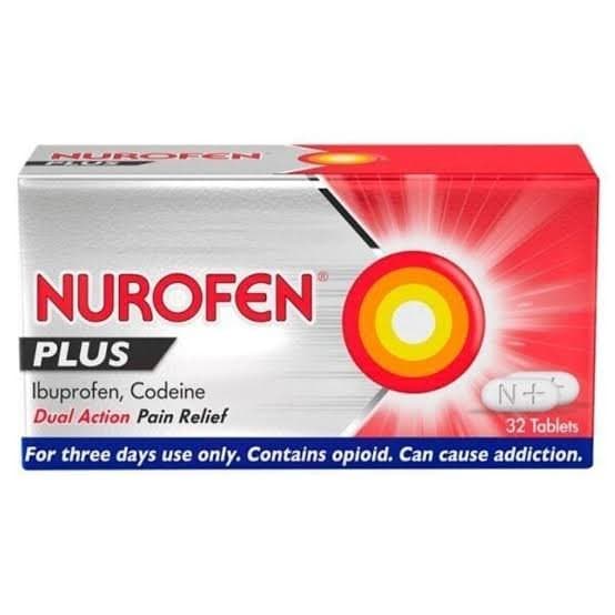 Nurofen plus (Ibuprofen 200mg+codeine12.8mg)- 32 Tablets