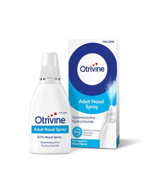 Otrivine Adult 0.1% Decongestant Nasal Spray and Blocked Nose Relief- 10ml
