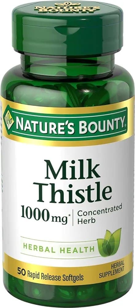 Nature's Bounty Milk Thistle, Herbal Health Supplement 1000mg -50 Softgels