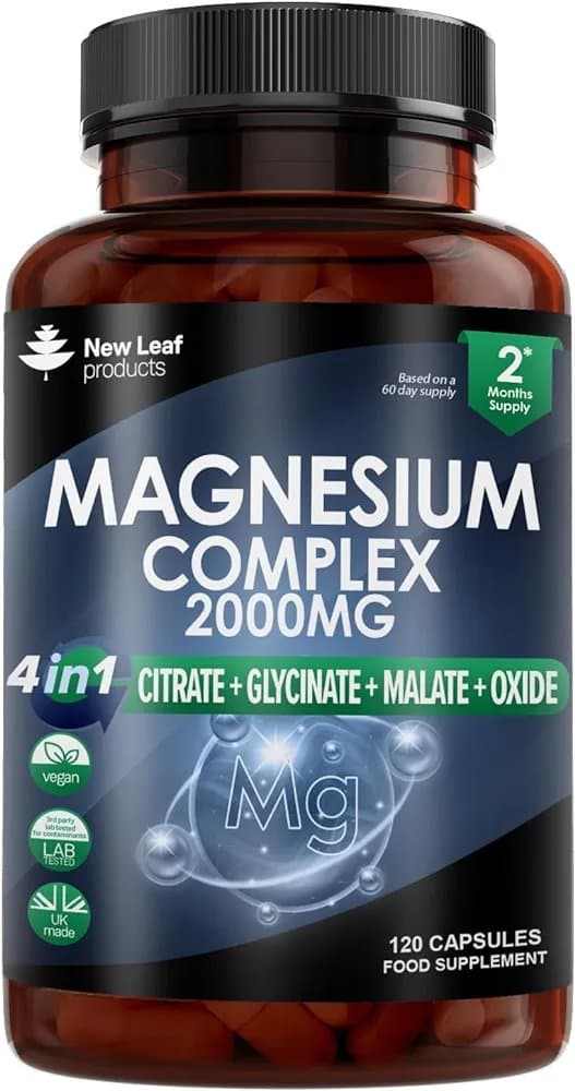 New leaf Magnesium 4-IN-Magnesium Complex 2000mg - 120 Capsules (2 months supply)