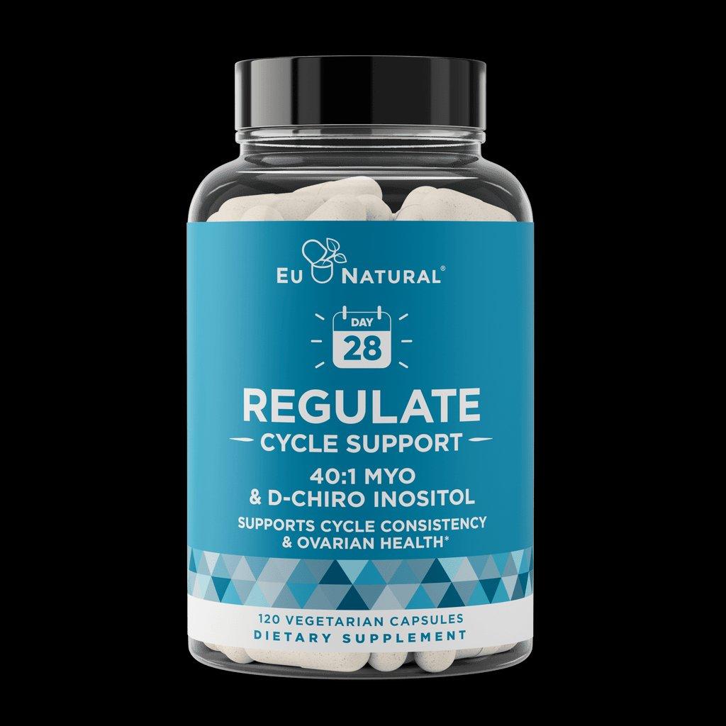 Eu natural Regulate Cycle support – (40:1 Myo-Inositol & D-Chiro Inositol(2000mg Inositol) – 120 Capsules